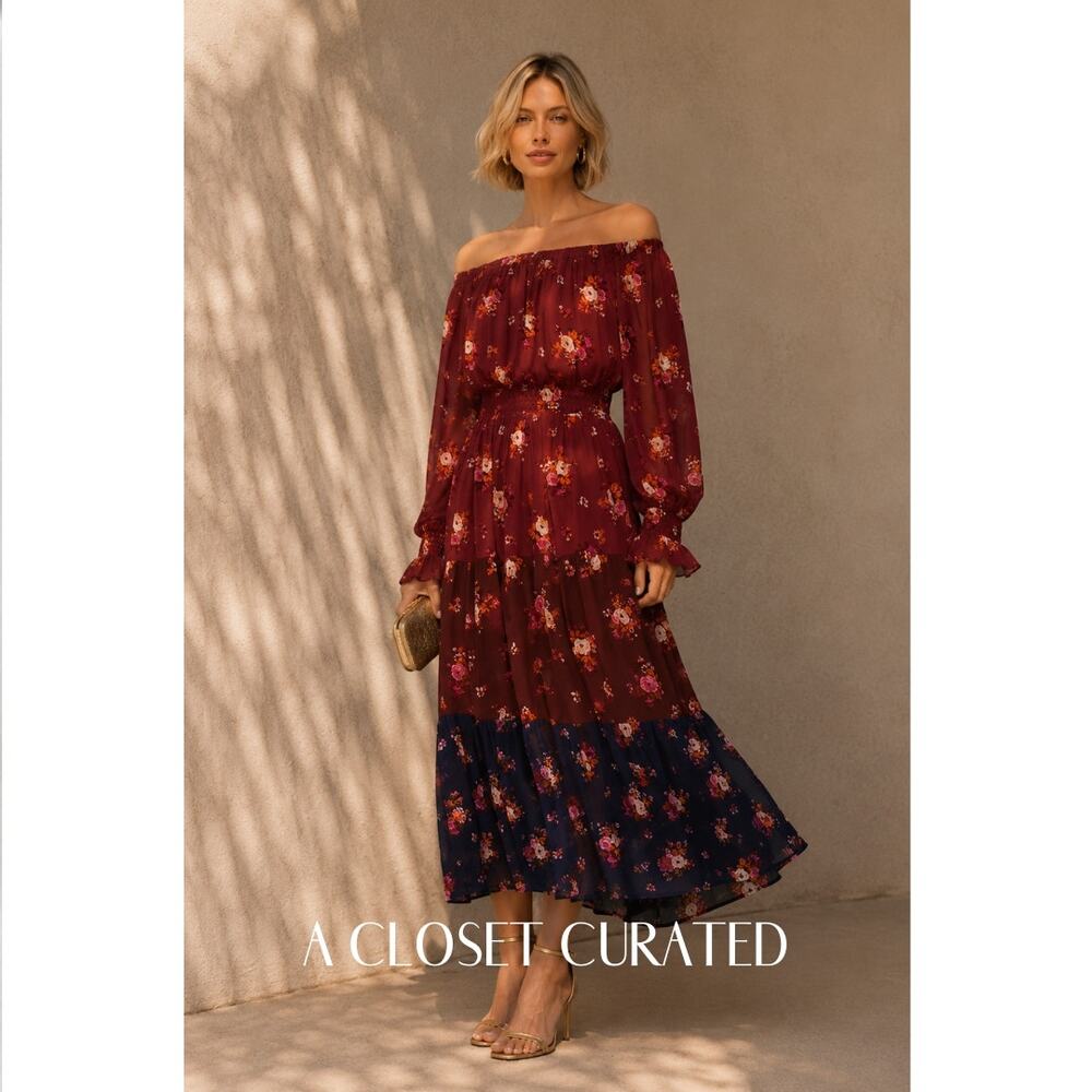 Anthropologie Off The Shoulder Maxi Dress XS NWT